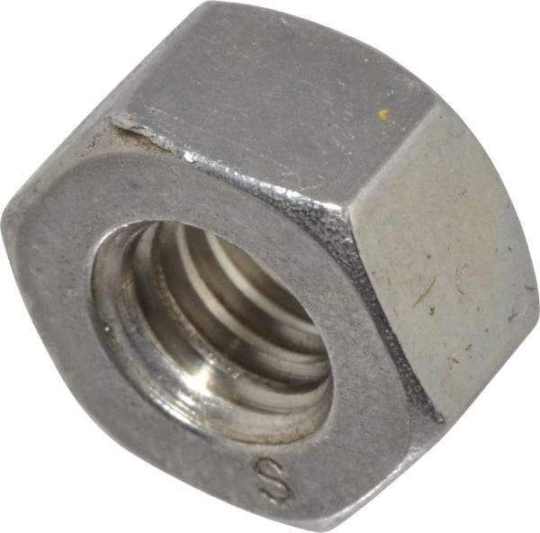 Value Collection - 5/16-18 UNC Stainless Steel Right Hand Heavy Hex Nut - 9/16" Across Flats, 19/64" High, Uncoated - Americas Industrial Supply