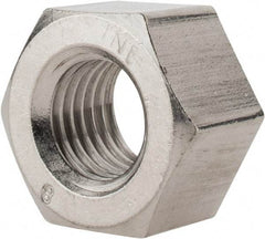 Value Collection - 1-8 UNC Stainless Steel Right Hand Heavy Hex Nut - 1-5/8" Across Flats, 63/64" High, Uncoated - Americas Industrial Supply