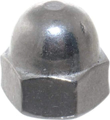 Value Collection - #10-24 UNC, 3/8" Width Across Flats, Uncoated, Stainless Steel Acorn Nut - 9/32" Overall Height, Grade 18-8 - Americas Industrial Supply