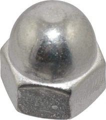 Value Collection - 1/4-20" UNC, 7/16" Width Across Flats, Uncoated, Stainless Steel Acorn Nut - 21/64" Overall Height, Grade 18-8 - Americas Industrial Supply