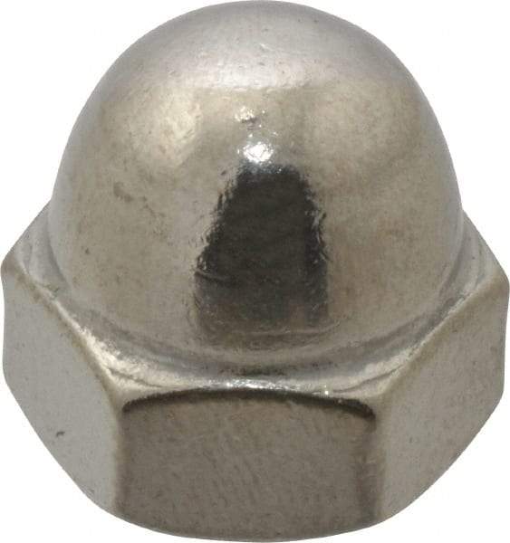 Value Collection - 3/8-16" UNC, 5/8" Width Across Flats, Uncoated, Stainless Steel Acorn Nut - 27/64" Overall Height, Grade 18-8 - Americas Industrial Supply