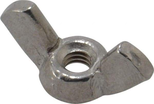 Value Collection - #8-32 UNC, Stainless Steel Standard Wing Nut - Grade 18-8, 0.72" Wing Span, 0.47" Wing Span - Americas Industrial Supply