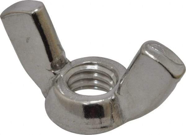 Value Collection - 3/8-16 UNC, Stainless Steel Standard Wing Nut - Grade 18-8, 1.44" Wing Span, 0.79" Wing Span - Americas Industrial Supply