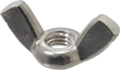Value Collection - #10-32 UNF, Stainless Steel Standard Wing Nut - Grade 18-8, 0.91" Wing Span, 0.47" Wing Span - Americas Industrial Supply