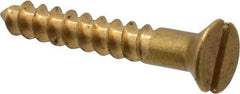 Value Collection - #4, 3/4" OAL, Slotted Drive, Flat Head Wood Screw - ASME B18.6.1, Brass - Americas Industrial Supply
