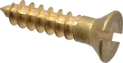 Value Collection - #8, 3/4" OAL, Slotted Drive, Flat Head Wood Screw - ASME B18.6.1, Brass - Americas Industrial Supply