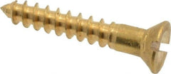 Value Collection - #8, 1" OAL, Slotted Drive, Flat Head Wood Screw - ASME B18.6.1, Brass - Americas Industrial Supply