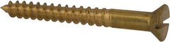 Value Collection - #8, 1-1/2" OAL, Slotted Drive, Flat Head Wood Screw - ASME B18.6.1, Brass - Americas Industrial Supply