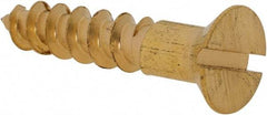 Value Collection - #10, 1" OAL, Slotted Drive, Flat Head Wood Screw - ASME B18.6.1, Brass - Americas Industrial Supply