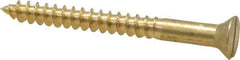 Value Collection - #10, 2" OAL, Slotted Drive, Flat Head Wood Screw - ASME B18.6.1, Brass - Americas Industrial Supply