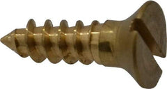 Value Collection - #12, 3/4" OAL, Slotted Drive, Flat Head Wood Screw - ASME B18.6.1, Brass - Americas Industrial Supply