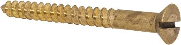Value Collection - #14, 2-1/2" OAL, Slotted Drive, Flat Head Wood Screw - ASME B18.6.1, Brass - Americas Industrial Supply