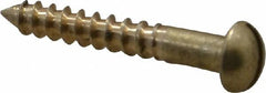 Value Collection - #4, 3/4" Length Under Head, Slotted Drive, Round Head Wood Screw - ASME B18.6.1, Brass - Americas Industrial Supply