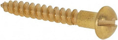 Value Collection - #6, 1" Length Under Head, Slotted Drive, Round Head Wood Screw - ASME B18.6.1, Brass - Americas Industrial Supply