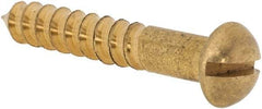 Value Collection - #8, 1" Length Under Head, Slotted Drive, Round Head Wood Screw - ASME B18.6.1, Brass - Americas Industrial Supply