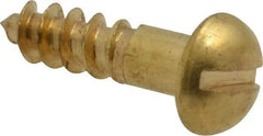 Value Collection - #10, 3/4" Length Under Head, Slotted Drive, Round Head Wood Screw - ASME B18.6.1, Brass - Americas Industrial Supply