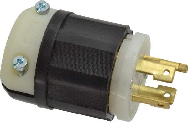 Leviton - 125/250 VAC, 30 Amp, L14-30P Configuration, Industrial Grade, Self Grounding Plug - 1 Phase, 3 Poles, 0.595 to 1.15 Inch Cord Diameter - Americas Industrial Supply