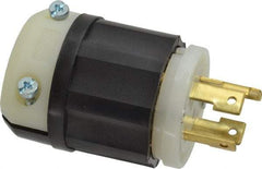 Leviton - 125/250 VAC, 30 Amp, L14-30P Configuration, Industrial Grade, Self Grounding Plug - 1 Phase, 3 Poles, 0.595 to 1.15 Inch Cord Diameter - Americas Industrial Supply