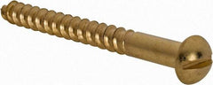 Value Collection - #10, 2" Length Under Head, Slotted Drive, Round Head Wood Screw - ASME B18.6.1, Brass - Americas Industrial Supply
