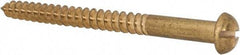 Value Collection - #14, 3" Length Under Head, Slotted Drive, Round Head Wood Screw - ASME B18.6.1, Brass - Americas Industrial Supply