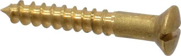 Value Collection - #4, 3/4" Length Under Head, Slotted Drive, Oval Head Wood Screw - ASME B18.6.1, Brass - Americas Industrial Supply