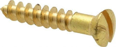 Value Collection - #8, 1" Length Under Head, Slotted Drive, Oval Head Wood Screw - ASME B18.6.1, Brass - Americas Industrial Supply