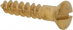 Value Collection - #10, 1" Length Under Head, Slotted Drive, Oval Head Wood Screw - ASME B18.6.1, Brass - Americas Industrial Supply