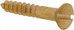 Value Collection - #10, 1-1/4" Length Under Head, Slotted Drive, Oval Head Wood Screw - ASME B18.6.1, Brass - Americas Industrial Supply