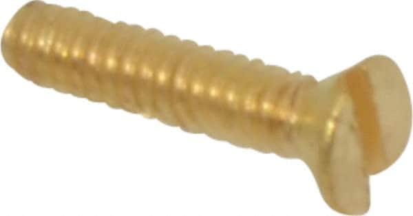 Value Collection - #2-56 UNC, 3/8" OAL Slotted Drive Machine Screw - Flat Head, Brass, Uncoated, Without Washer - Americas Industrial Supply