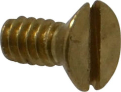 Value Collection - #4-40 UNC, 1/4" OAL Slotted Drive Machine Screw - Flat Head, Brass, Without Washer - Americas Industrial Supply