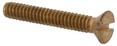 Value Collection - #4-40 UNC, 3/4" OAL Slotted Drive Machine Screw - Flat Head, Brass, Without Washer - Americas Industrial Supply
