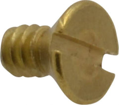 Value Collection - #6-32 UNC, 1/4" OAL Slotted Drive Machine Screw - Flat Head, Brass, Without Washer - Americas Industrial Supply