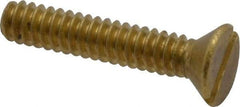 Value Collection - #6-32 UNC, 3/4" OAL Slotted Drive Machine Screw - Flat Head, Brass, Without Washer - Americas Industrial Supply