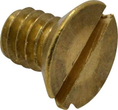 Value Collection - #8-32 UNC, 1/4" OAL Slotted Drive Machine Screw - Flat Head, Brass, Without Washer - Americas Industrial Supply