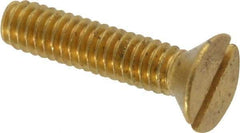 Value Collection - #8-32 UNC, 3/4" OAL Slotted Drive Machine Screw - Flat Head, Brass, Without Washer - Americas Industrial Supply
