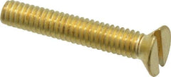 Value Collection - #8-32 UNC, 1" OAL Slotted Drive Machine Screw - Flat Head, Brass, Uncoated, Without Washer - Americas Industrial Supply