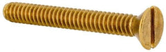 Value Collection - #10-24 UNC, 1-1/2" OAL Slotted Drive Machine Screw - Flat Head, Brass, Without Washer - Americas Industrial Supply