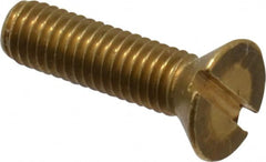 Value Collection - #10-32 UNF, 3/4" OAL Slotted Drive Machine Screw - Flat Head, Brass, Without Washer - Americas Industrial Supply