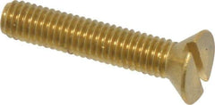 Value Collection - #10-32 UNF, 1" OAL Slotted Drive Machine Screw - Flat Head, Brass, Without Washer - Americas Industrial Supply