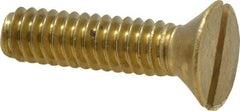 Value Collection - 1/4-20 UNC, 1" OAL Slotted Drive Machine Screw - Flat Head, Brass, Without Washer - Americas Industrial Supply