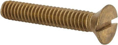 Value Collection - 1/4-20 UNC, 1-1/2" OAL Slotted Drive Machine Screw - Flat Head, Brass, Without Washer - Americas Industrial Supply