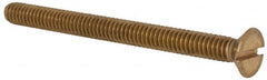 Value Collection - 1/4-20 UNC, 3" OAL Slotted Drive Machine Screw - Flat Head, Brass, Without Washer - Americas Industrial Supply