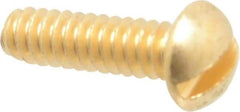 Value Collection - #4-40 UNC, 3/8" Length Under Head Slotted Drive Machine Screw - Round Head, Brass, Without Washer - Americas Industrial Supply