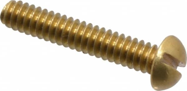 Value Collection - #4-40 UNC, 5/8" Length Under Head Slotted Drive Machine Screw - Round Head, Brass, Without Washer - Americas Industrial Supply