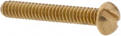 Value Collection - #4-40 UNC, 3/4" Length Under Head Slotted Drive Machine Screw - Round Head, Brass, Without Washer - Americas Industrial Supply