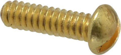 Value Collection - #6-32 UNC, 1/2" Length Under Head Slotted Drive Machine Screw - Round Head, Brass, Without Washer - Americas Industrial Supply