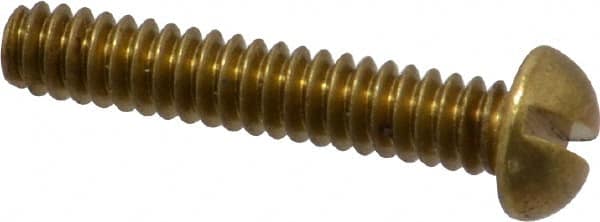 Value Collection - #6-32 UNC, 3/4" Length Under Head Slotted Drive Machine Screw - Round Head, Brass, Without Washer - Americas Industrial Supply