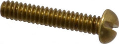 Value Collection - #6-32 UNC, 3/4" Length Under Head Slotted Drive Machine Screw - Round Head, Brass, Without Washer - Americas Industrial Supply