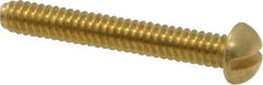 Value Collection - #6-32 UNC, 1" Length Under Head Slotted Drive Machine Screw - Round Head, Brass, Without Washer - Americas Industrial Supply