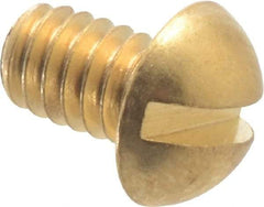 Value Collection - #8-32 UNC, 1/4" Length Under Head Slotted Drive Machine Screw - Round Head, Brass, Without Washer - Americas Industrial Supply